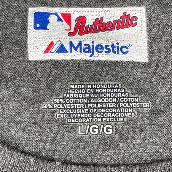 Milwaukee Brewers T-Shirt‎ Mens Large L Grey Graphic Tee MLB Authentic Majestic - Picture 8 of 9